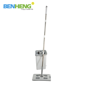 Nouvelle pince fixe mains libres double face rotative à 360 degrés raclette en caoutchouc lavable en microfibre vadrouille plate avec seau - Product Image 4