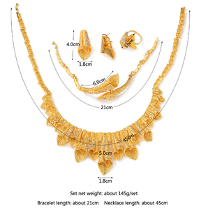 Bộ Kim Cương Mạ Vàng Trung Đông Ả Rập Bộ Vòng Cổ Nữ Bông Tai Vòng Tay Trang Sức Bốn Mảnh - Product Image 5