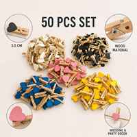 Nouveauté 2025 – Lot de 50 pinces en bois en forme de cœur, attaches pour vêtements, décoration de mariage DIY, pinces à linge mignonnes