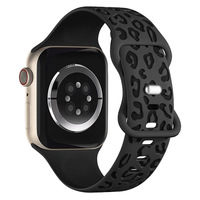 Bracelet de montre en silicone à imprimé léopard bicolore, souple et respirant, pour Apple Watch Ultra Series 46 mm 49 mm