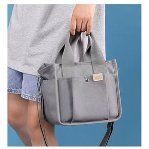 Plain Cotton Bags Women Recycled Reusable Fabric Embroidered Tote Canvas Bag With Shoulder Strap - Product Image 2