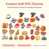 Breloques en caoutchouc PVC souple 3D mignonnes en gros, pendentifs pour sacs de fruits et de snacks / embellissements DIY, conception personnalisée OEM (sans dropshipping)