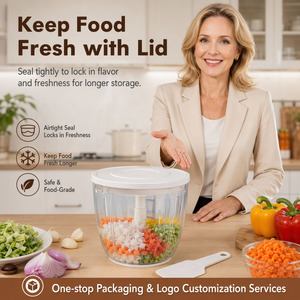 <span class=keywords><strong>Picadora</strong></span> Manual Multiusos de Alimentos y Vegetales con Cuerda para Tirar, con Cuchillas de Acero Inoxidable 420, Utensilio de Cocina - Product Image 2