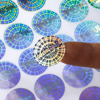 Étiquettes holographiques anti-contrefaçon personnalisées - Autocollants de sécurité imperméables à effet irisé pour la protection de la marque