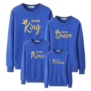 <span class=keywords><strong>Ropa</strong></span> madre e hija sudadera de reina rey a juego familiar - Product Image 1