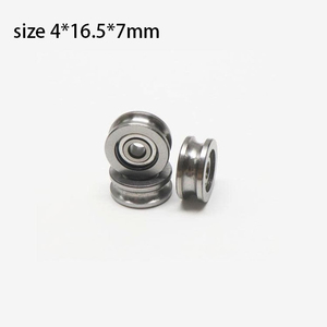 Polea de rodamiento de bolas de acero inoxidable con ranura Tipo U de gran oferta AS1129 tamaño 4*16,5*7mm para máquina de impresión Offset - Product Image 3