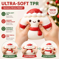 Mochi Squishy de Noël en TPR, doux au toucher, jouet anti-stress à presser, idéal pour les boutiques et présentoirs