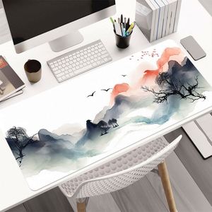 แผ่นรองเมาส์ EVA รูปทรงสี่เหลี่ยม Sanxing ขนาด 900x400 มม. ลายศิลปะ กันลื่น สำหรับสำนักงาน ดีไซน์ภูเขา - Product Image 1