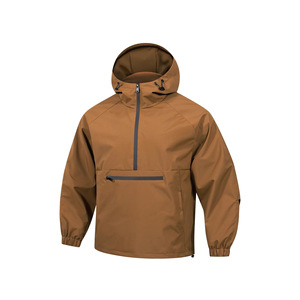 Tarnmuster Wasserdichte Leichte Regenjacke Packbare Outdoor-Windjacke mit Kapuze Halber Reißverschluss Lässige Lockere Herren Dünne Beschichtete Jacke - Product Image 4