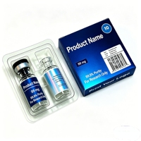 Boîte personnalisée OEM pour flacons de peptides, boîte en plastique avec logo en relief, flacon en verre de 3 ml, 5 ml, 10 ml