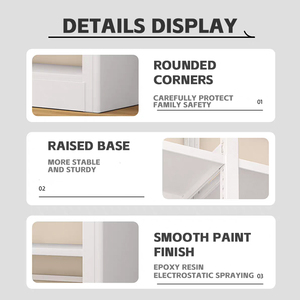 Phòng đọc sách cho trẻ em Giá sách kim loại Tủ sách vân gỗ Tủ sách nhiều tầng có thể điều chỉnh Tủ sách đa chức năng Khung tủ sách - Product Image 6