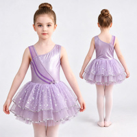 Robe de tutu de ballet pour filles P073, sans manches, avec bretelles en maille, justaucorps pour enfants, paillettes étoiles, tulle, costume de danse de princesse, performance sur scène