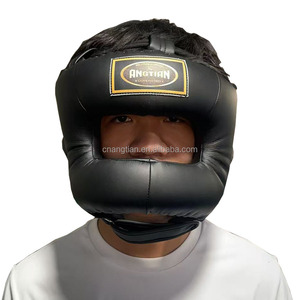 Protège-visage en cuir pleine fleur robuste et durable, personnalisé en usine, pour la boxe, le MMA, le Muay Thai et le sparring - Product Image 1