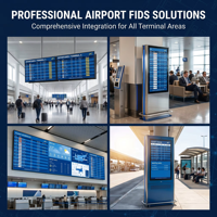 Sistema FIDS LCD de Alta Luminosidad (1000nits) para Aeropuertos, Terminal Integrado para Integración en Salidas, Llegadas y Áreas Públicas