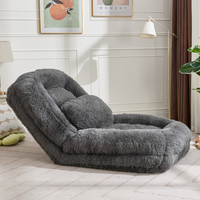 Fauteuil de sol pliant à dossier réglable, canapé individuel avec coussin, pour salon, chambre à coucher, coin lecture, confort moderne et doux