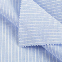 Tissu en stock rayé tissé teint en fil, respirant et écologique, 55 % lin 45 % coton, pour chemises formelles, décontractées, uniformes, homme, femme, enfant