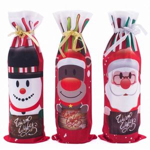 Decorazioni per Tavola da Pranzo per le Feste di <span class=keywords><strong>Capodanno</strong></span>, Set di Bottiglie di Vino Stampate con Cartoni Animati e Pavone Artificiale, Vendita all'Ingrosso - Product Image 1