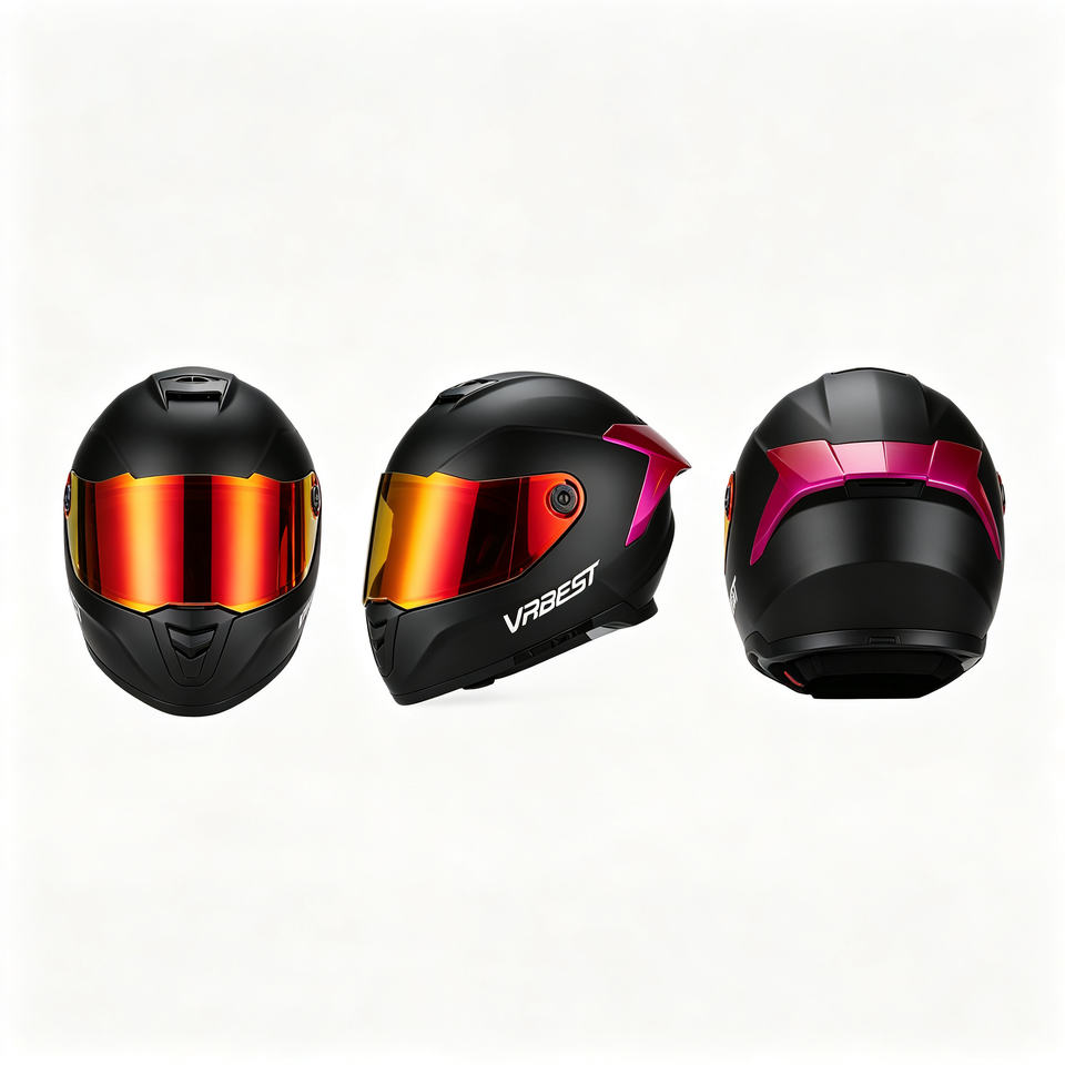 ToWish Full face Motorcycle Helmet Dual Visor Quick Release Safety ...