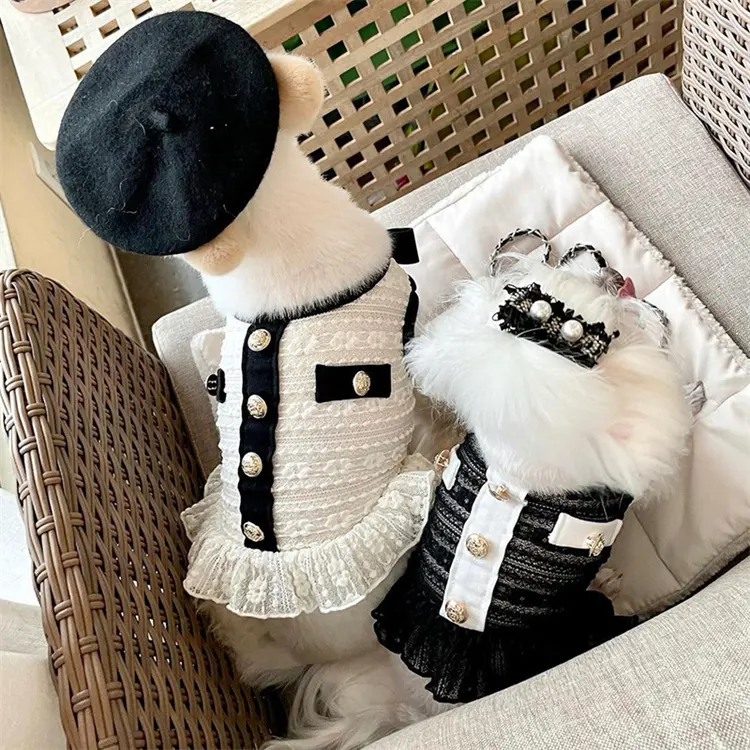 Migliore qualità all'ingrosso estate miss luxury brand fashion small designer pet dog clothes
