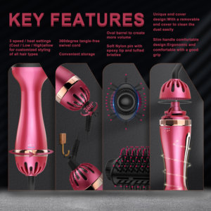 <span class=keywords><strong>Spazzola</strong></span> Multifunzione per Asciugatura e Styling Rapido con Calore Uniforme per <span class=keywords><strong>Capelli</strong></span> Lisci, Ondulati o Ricci in un Solo Passaggio - Product Image 4