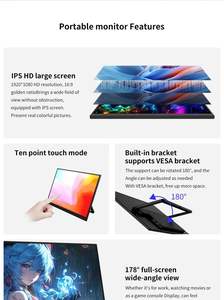 Écran portable 18,5 pouces FHD 4K avec béquille USB-C / Taux de rafraîchissement de 120 Hz pour ordinateur portable, téléphone, jeux de voyage - Product Image 5