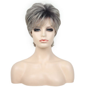 Precio al por mayor de fábrica, peluca para <span class=keywords><strong>mujer</strong></span>, buena calidad diaria, corta, rubia <span class=keywords><strong>ceniza</strong></span>, recta con flequillo, pelucas de <span class=keywords><strong>pelo</strong></span> sintético para <span class=keywords><strong>mujer</strong></span> - Product Image 1