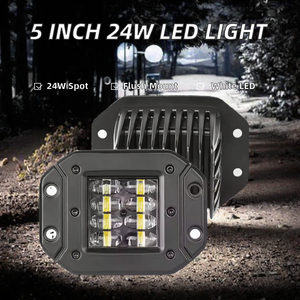 Phare de travail LED 8D Spot 24W 5 pouces à montage encastré, feu antibrouillard 12V pour voiture, camion, 4x4, UTV, VTT - Product Image 2