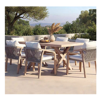 Fabricant de meubles de jardin de luxe en teck pour restaurants d'extérieur meubles de patio villa ensemble table à manger et chaises