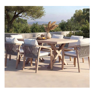 Fabricant de meubles de jardin de luxe en <span class=keywords><strong>teck</strong></span> pour restaurants d'extérieur meubles de patio villa ensemble <span class=keywords><strong>table</strong></span> à <span class=keywords><strong>manger</strong></span> et chaises - Product Image 2