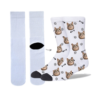 Chaussettes BX-F0137 personnalisées à 360 degrés avec impression Chaussettes à sublimation Chaussettes de mode décontractées à impression complète