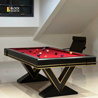 Table de billard de luxe moderne en bois massif avec plateau en ardoise, modèle JMTQ-D09D, 8 pieds x 9 pieds, pour usage intérieur en villa ou à domicile