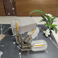 Ampoule LED à filament 1W T20, lumière de nuit, blanc chaud, verre AC 220V E12, forme tubulaire miniature, indicateur de réfrigérateur