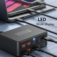 Station de charge USB 10 ports PD 100W USB C GaN 330W Chargeur rapide pour ordinateur portable et téléphone Prise de charge rapide pour MacBook/écouteurs