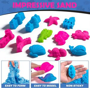 Jouets <span class=keywords><strong>de</strong></span> bac sensoriel océanique avec animaux marins, kit <span class=keywords><strong>de</strong></span> sable artistique pour bac à sable, jouets <span class=keywords><strong>de</strong></span> plage pour enfants - Product Image 5