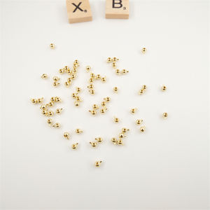 100 pezzi di perline rotonde 14k placcate oro 18k perline piatte riempite d'oro - Product Image 3