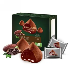 Cadeau Saint Valentin Truffe Noire Collations au Chocolat Solide Confiserie Chocolat