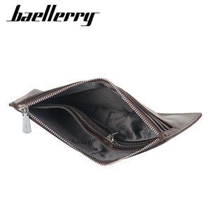 กระเป๋าสตางค์ผู้ชาย Baellerry หนัง PU กระเป๋าสตางค์ซิปใส่บัตรได้หลายใบ สีดำกาแฟ สีพื้น ตกแต่งด้วยตัวอักษร - Product Image 2