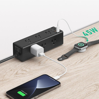 Multiprise de bureau à fixation par pince, station de charge rapide QC, robuste, avec 9 prises CA pour bureau
