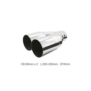 Terminal de escape doble recto desviado de acero inoxidable de 76 mm redondo para sistemas de escape optimizados - Product Image 1