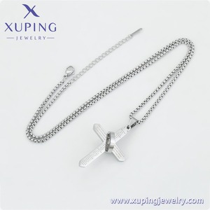 T001259127 XUPING Colar Masculino Cristão Minimalista em Aço Inoxidável Branco com Pingente de Cruz e Texto Bíblico e Corrente Box - Product Image 3
