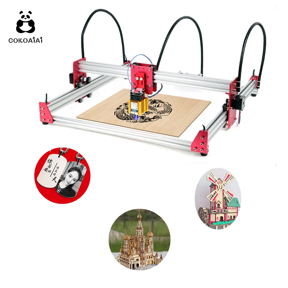 COKOAIAI 40W Frame DIY Compressed Spot LD+FAC+C-Lens Fast High Precision Laser Cut Engraver CNC Laser Engraving Machine