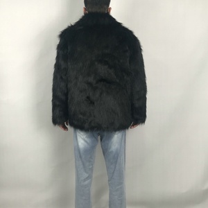 Manteaux en fourrure pour hommes sur mesure, grandes tailles, vestes d'hiver modestes avec grand col, manteaux courts en fausse fourrure moelleuse pour hommes - Product Image 6
