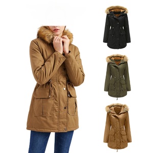 Nuovi arrivi <span class=keywords><strong>cappotto</strong></span> lungo invernale <span class=keywords><strong>cappotto</strong></span> Parka con cappuccio alla moda vestiti con tasca calda coulisse in vita Top in pelliccia - Product Image 2