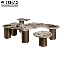 WISEMAX meuble table basse multifonction de haute qualité, table centrale de salon, table basse de luxe en marbre doré