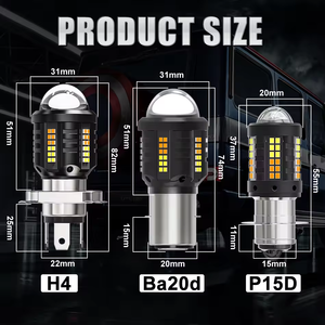 <span class=keywords><strong>H4</strong></span> <span class=keywords><strong>H6</strong></span> BA20D P15D haz Alto y Bajo blanco amarillo motocicleta LED faro bombilla antiniebla Scooter Eléctrico motocicleta accesorios 12V - Product Image 2