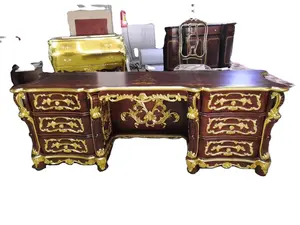 Royal classic mobília de madeira com espelho, vinho tinto ou marrom, quarto italiano, francês, mestre, mesa e espelho