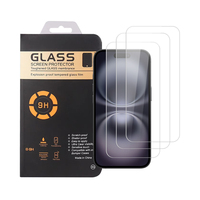 Protecteur d'écran en verre trempé pour téléphone portable HD Clear 2.5d pour iPhone 16 14 15 17 Pro Max Incassable De Téléphone