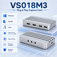 Tarjeta de Captura HDMI de 2 Canales USB3.0 1080P60/30 con Salida HDMI Dual, Entrada de Micrófono de 3.5mm, Salida de Audio, Sin Controladores, Transmisión en Vivo