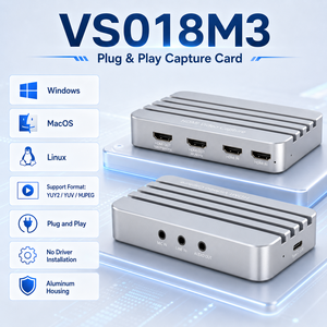 Carte de capture HDMI <span class=keywords><strong>2</strong></span> canaux USB 3.0 1080P60/30 avec double sortie HDMI en boucle, entrée audio micro 3,5 mm, sortie audio, sans pilote, pour streaming en direct - Product Image 4