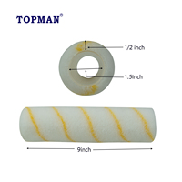 Topman 24-Pack 9 pouces Shedless rouleau de peinture couvre 1/2 pouces sieste, couvertures pour cadre de rouleau de peinture et kit de rouleau de peinture